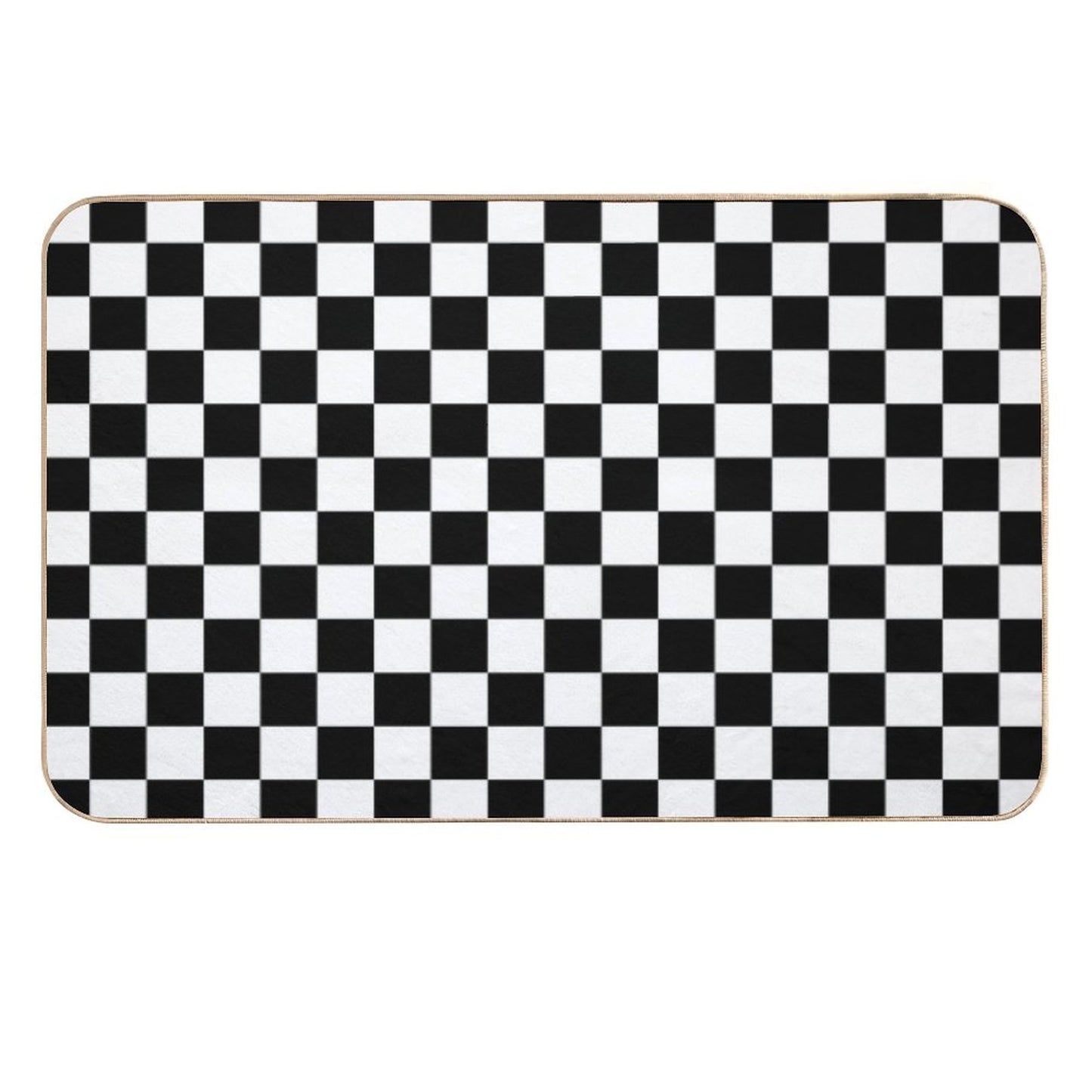 Black And White Checkerboard Pattern  Non-Slip Bath Mat