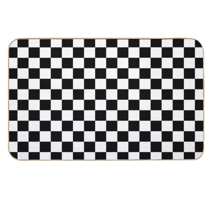 Black And White Checkerboard Pattern  Non-Slip Bath Mat