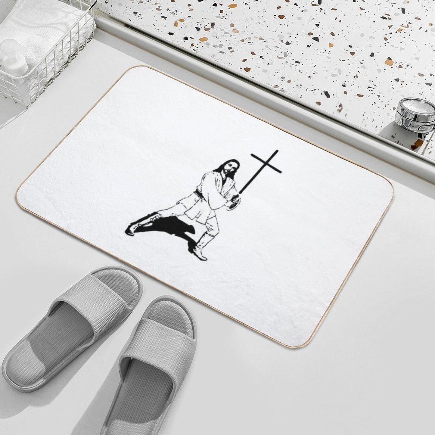 Jesus with Saber T-Shirt  Toxin-Free Bath Mat