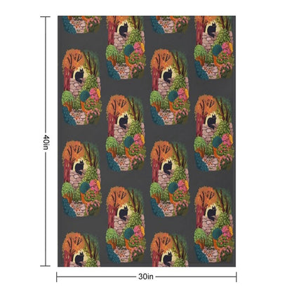 Cat in The Garden Velvety-soft Throw Blanket