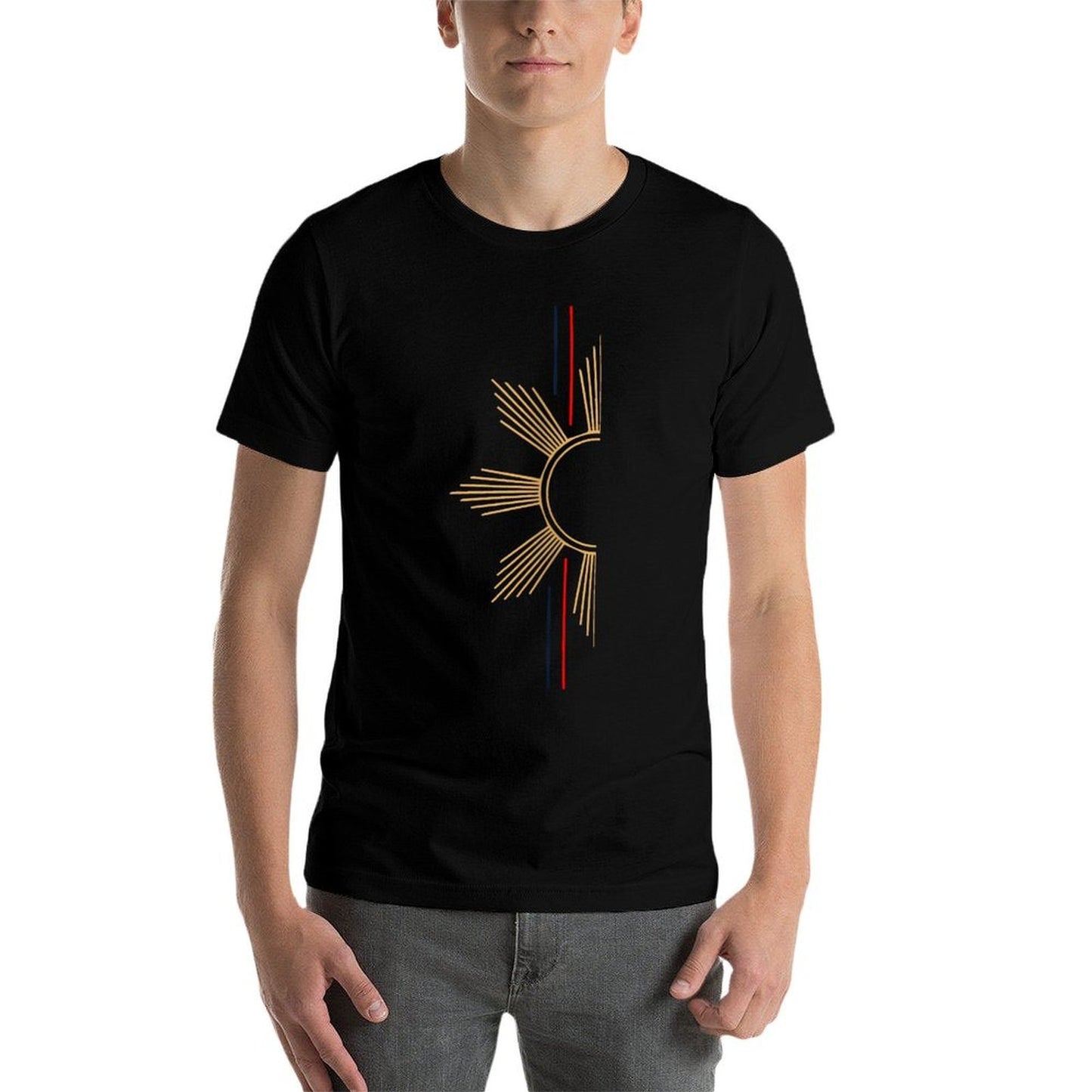 Womens Minimalist Filipino Sun  Moisture-wicking T-Shirt