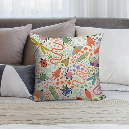 Doodle Bug Garden Soft Ultra-Soft Texture Throw Pillow