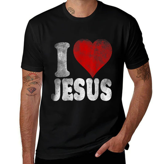 I LOVE JESUS Vintage Style Retro  Soft T-Shirt