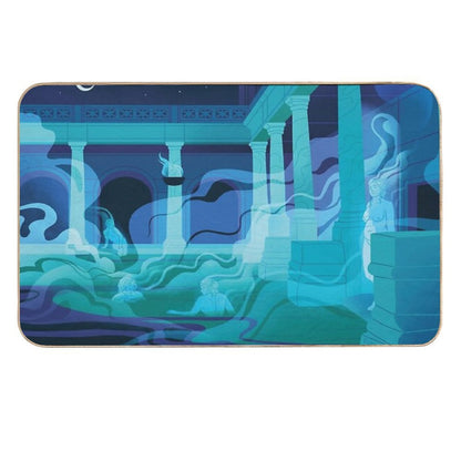 Night at The Baths - Aqua  Repositionable Bath Mat