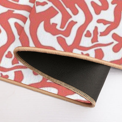 Coral Reef Pattern  Reddish Coral White Coastal Beach House  Slip-Resistant Bath Mat