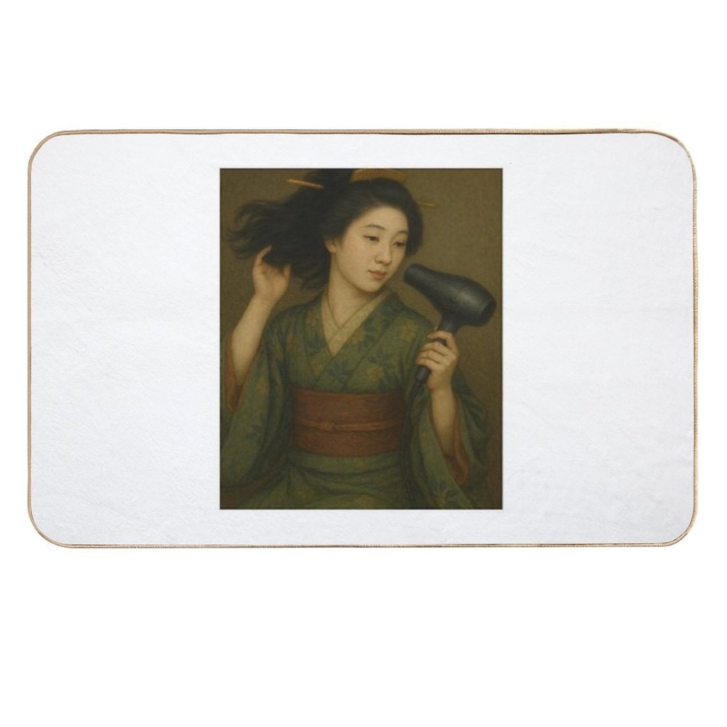 Geisha Girl – Edo Elegance Meets Modern Blowout  Pet-Safe Bath Mat