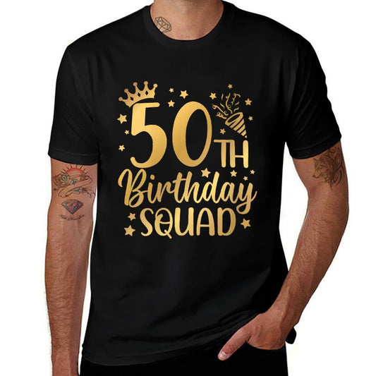50th Birthday Squad 50 Years Old Birthday Party Group Women  Trendy Pattern T-Shirt