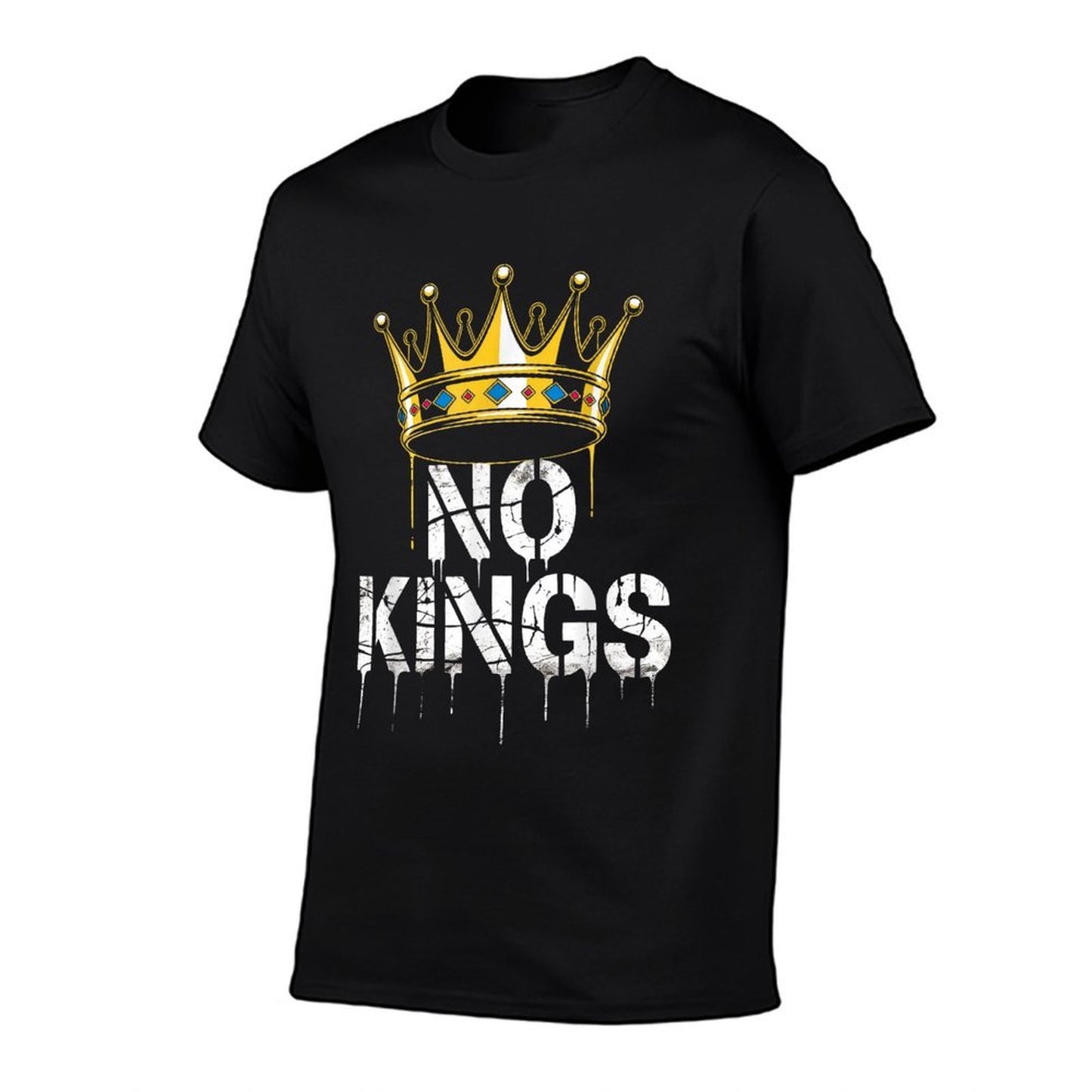 No Kings Independence Day Crown Patriotic American Freedom  Fade-proof Color T-Shirt
