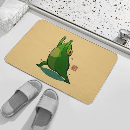 Yoga Frog Warrior Pose  Stain-Proof Bath Mat