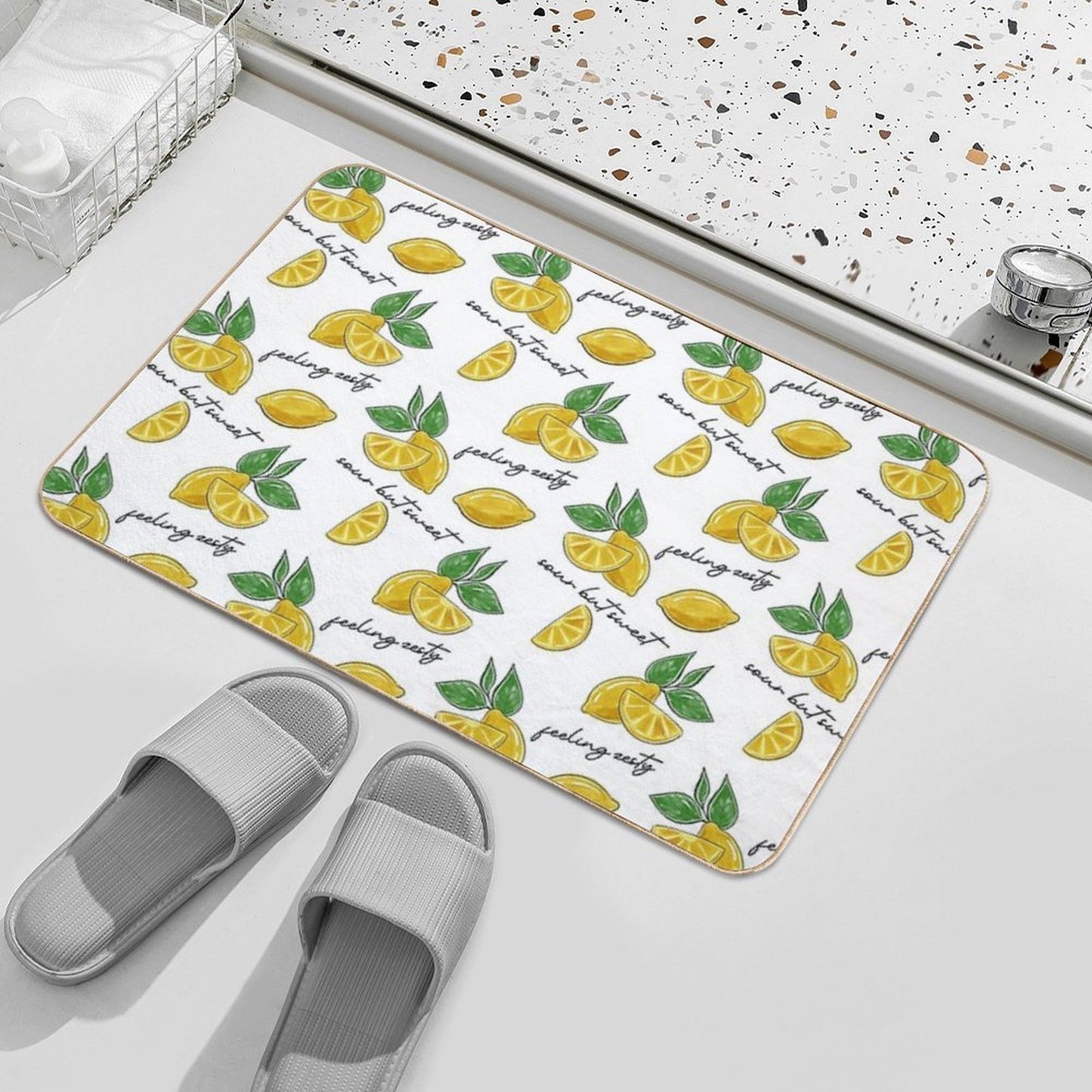 Lemons  Repositionable Bath Mat