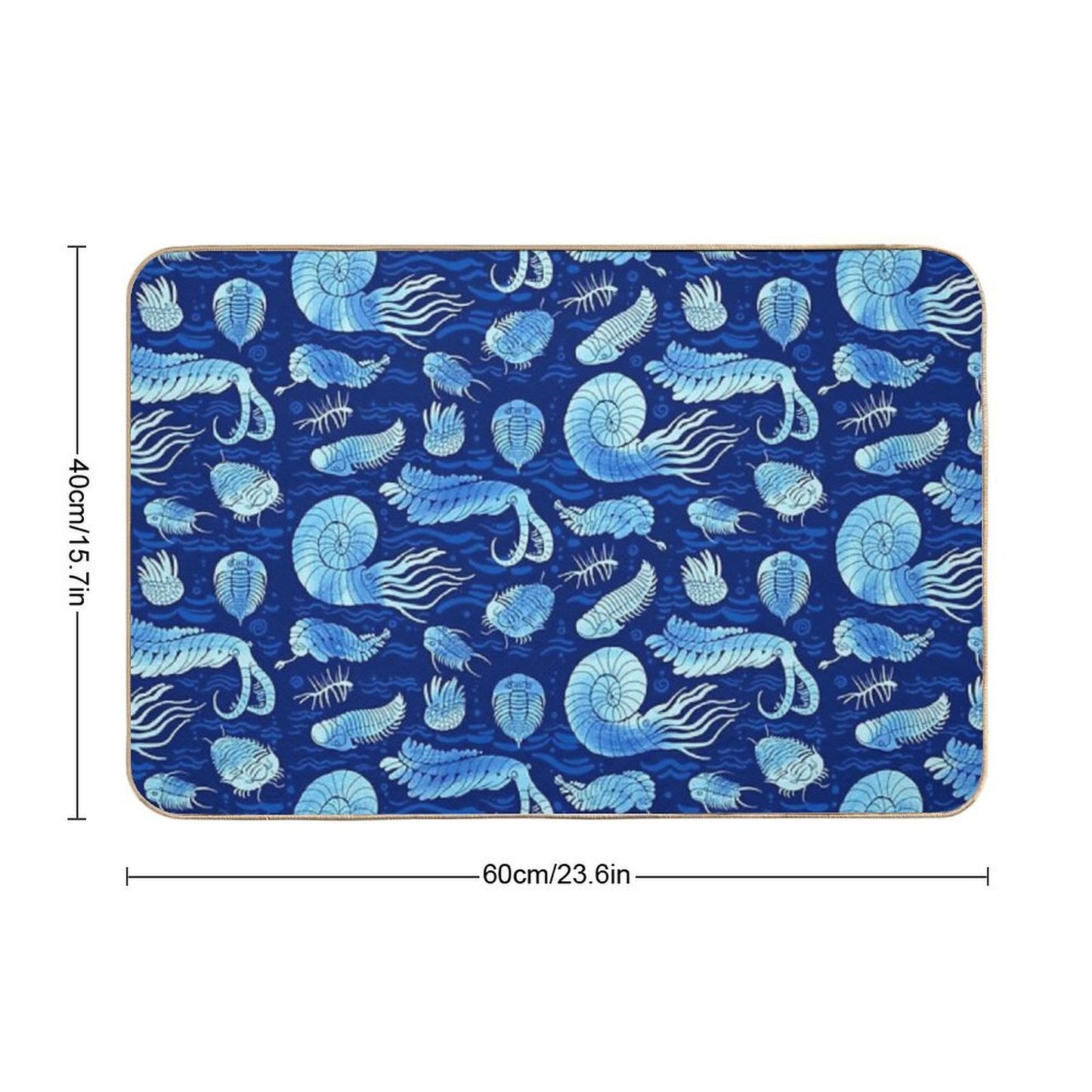 Ancient Sea Animals Trilobites, Anomalocaris, Wiwaxia And Others on Dark Bg  Toxin-Free Bath Mat