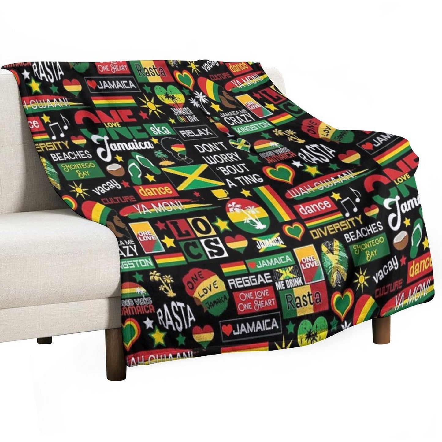 Jamaica One Love Culture Pattern Compact Throw Blanket