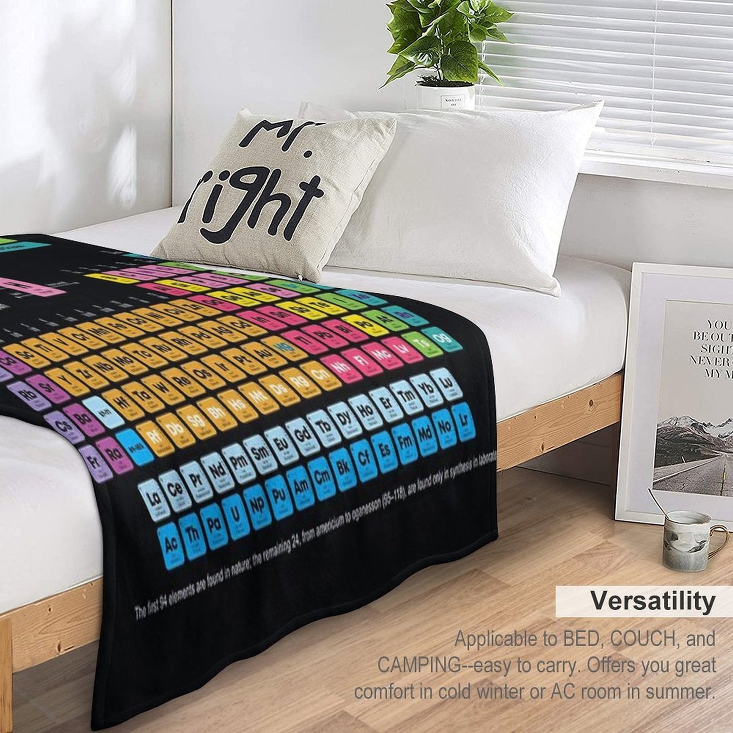 Periodic Table of The Elements Plush Throw Blanket