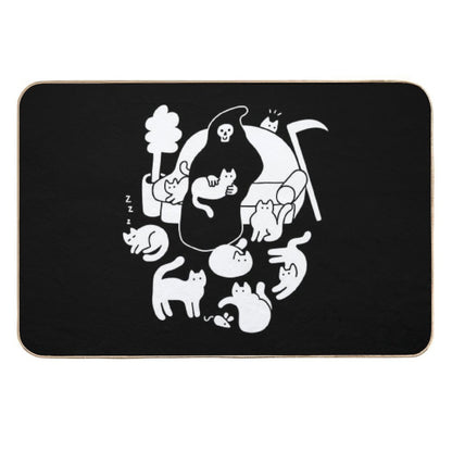 Death And His Cats  Fade-Resistant Bath Mat