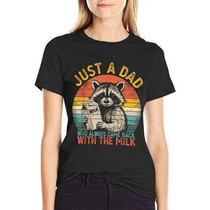 Just A Dad Who Always Came Back With The Milk Father’s Day  Oversized Silhouette T-Shirt