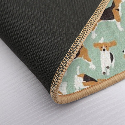 Beagle Scatter Mint  Easy Maintenance Bath Mat