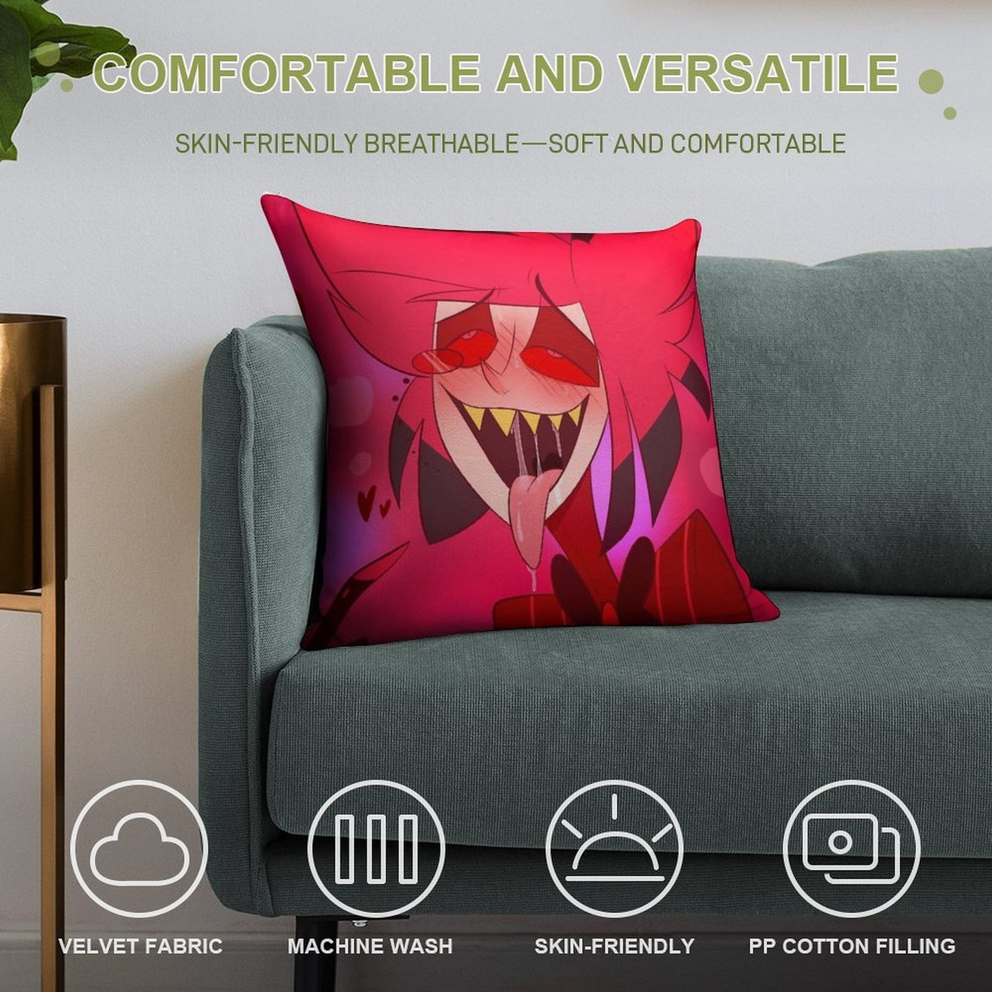 Cursed Alastor Soft Durable Construction Throw Pillow