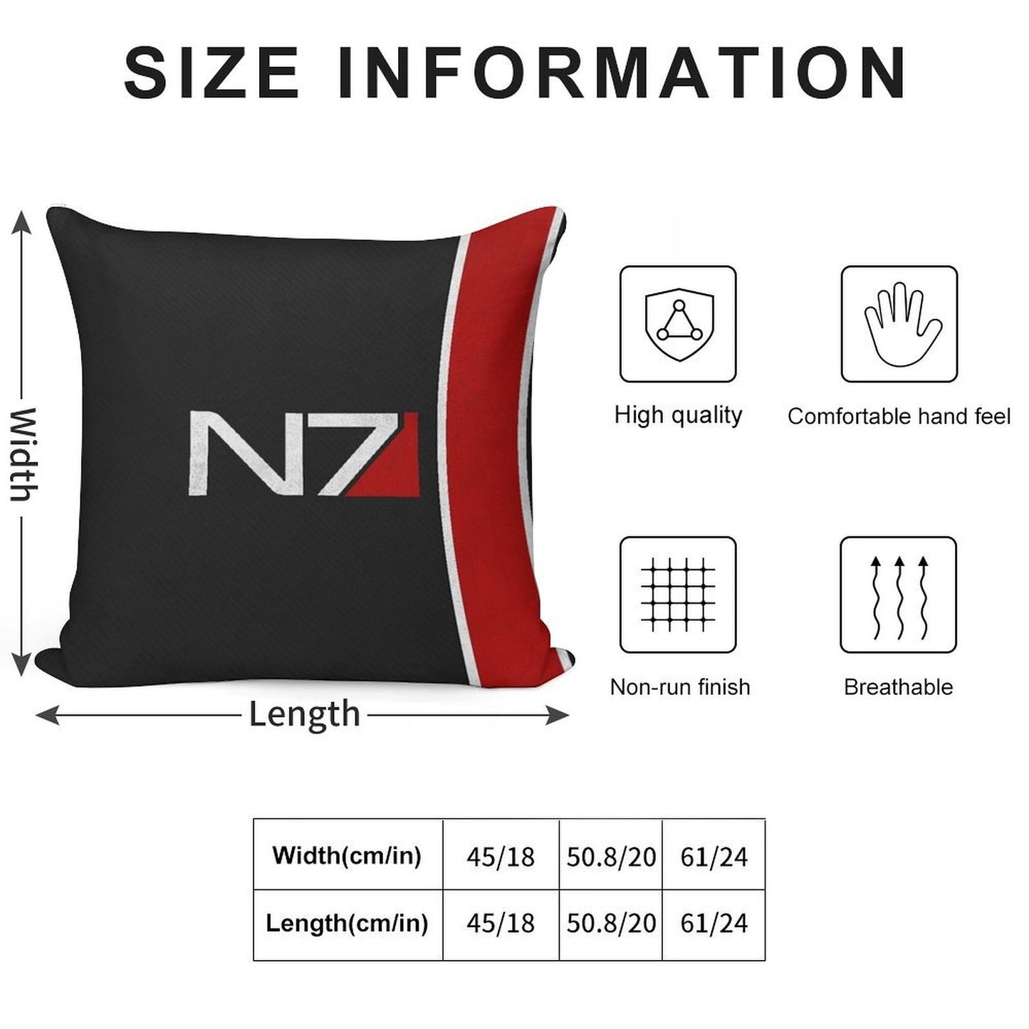 N7 Iconic Design Soft Decorative Cover Throw Pillow