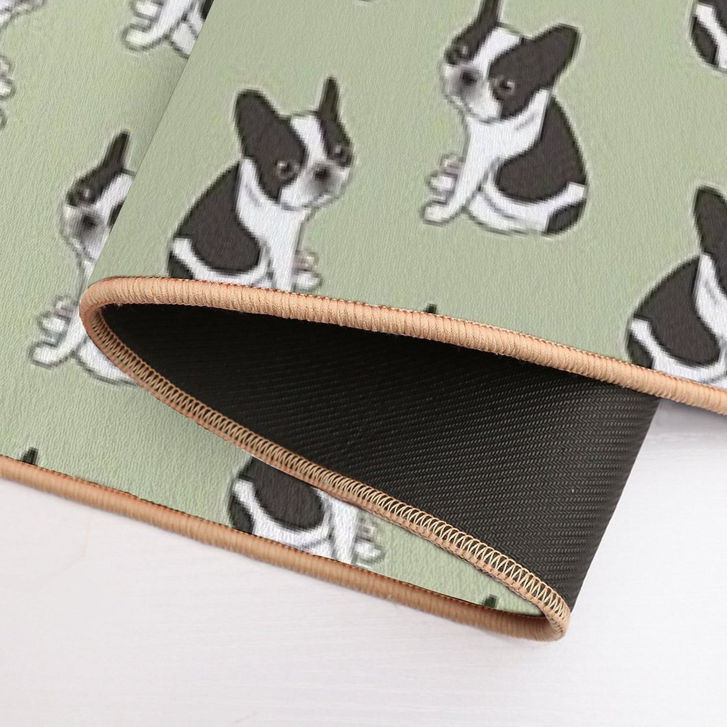 Say Hello to The Cute Double Hooded Pied French Bulldog  Long-Lasting Bath Mat