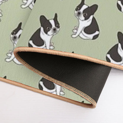 Say Hello to The Cute Double Hooded Pied French Bulldog  Long-Lasting Bath Mat