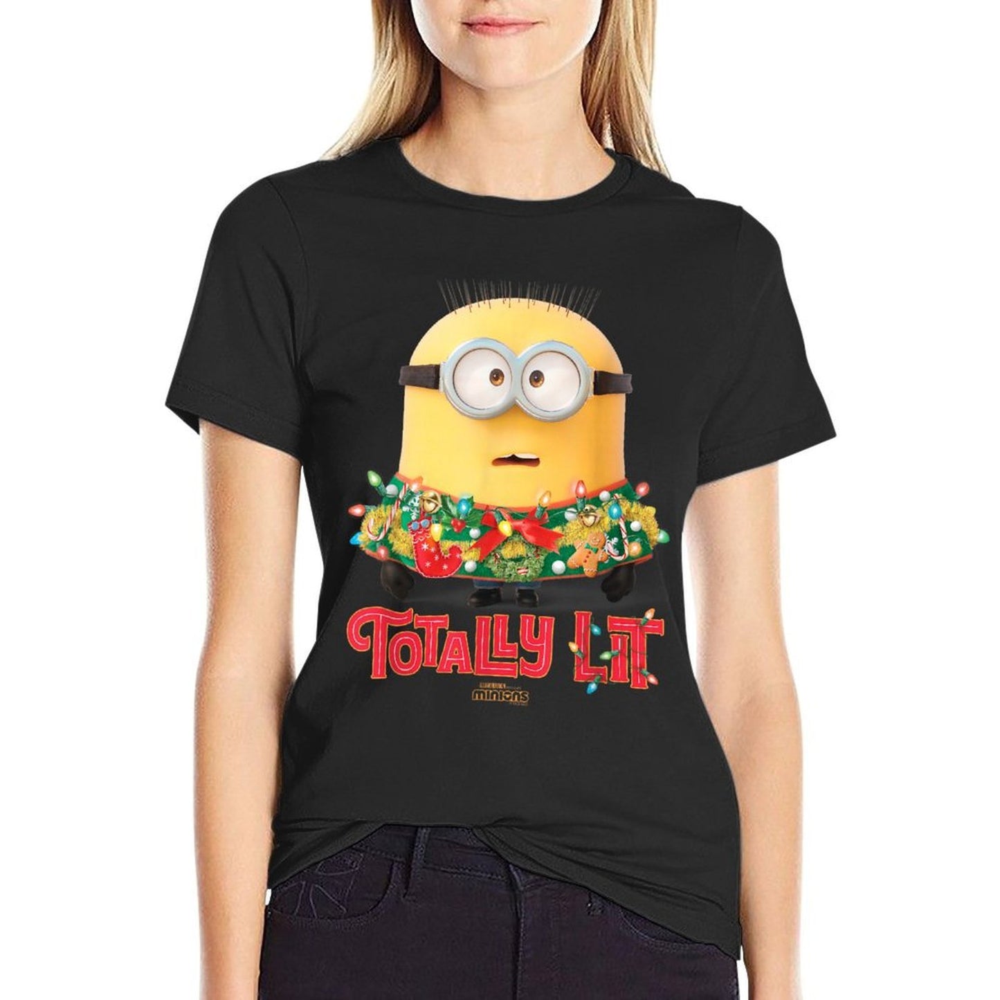 Minions Totally Lit  High-quality Stitching T-Shirt