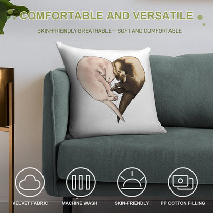 Ferret Love Soft High-Density Material Throw Pillow
