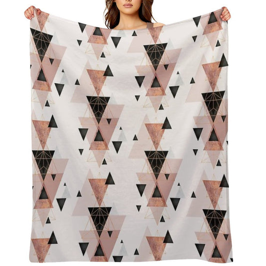 Geometric in Blush And Rose Gold Premium Throw Blanket