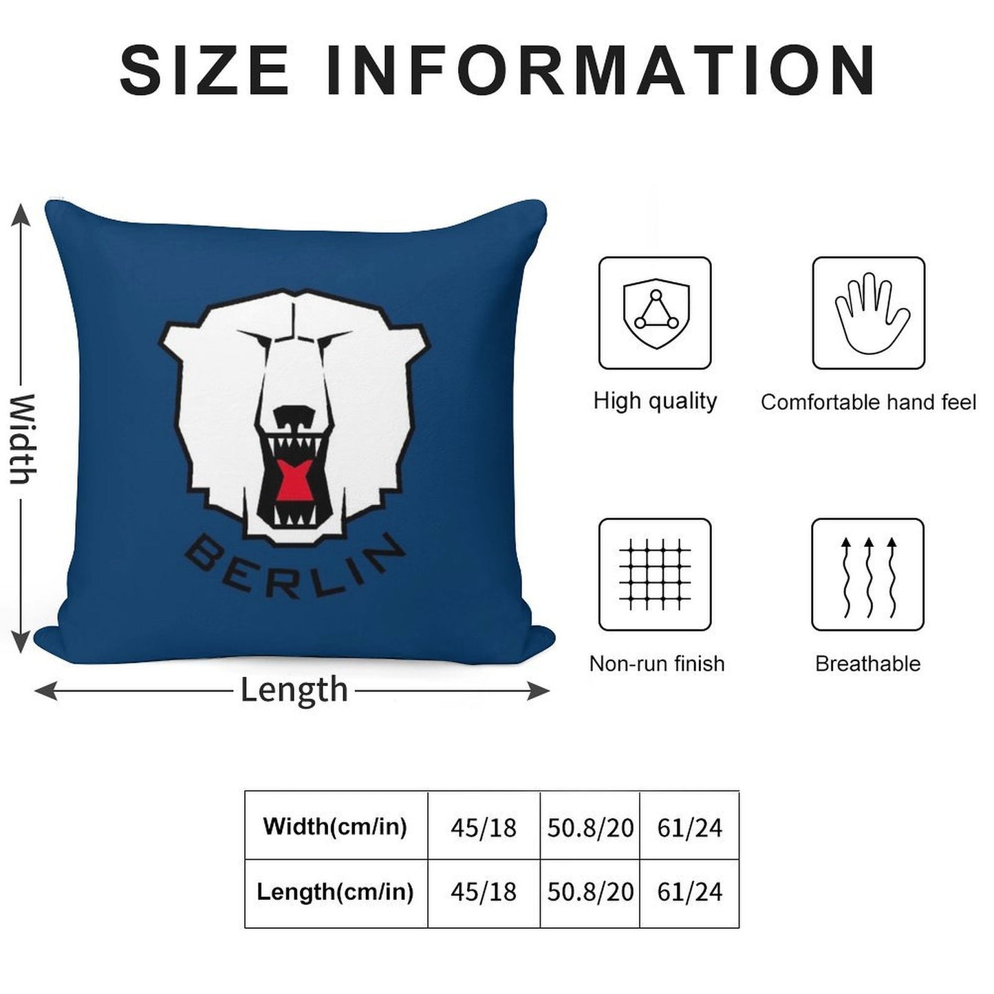 Eisbären Berlin Soft Skin-Friendly Throw Pillow