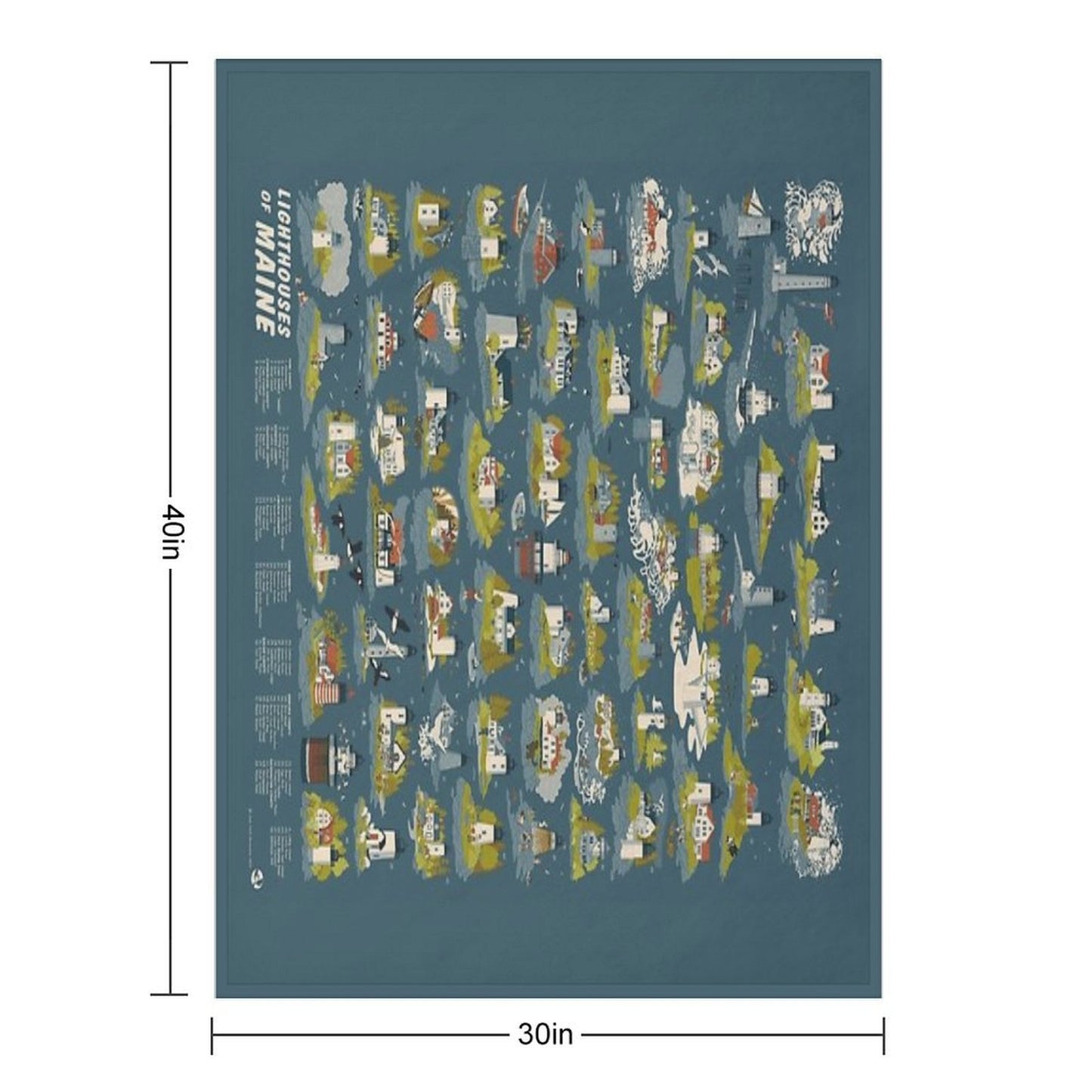 Lighthouses of Maine Gift-ready Throw Blanket