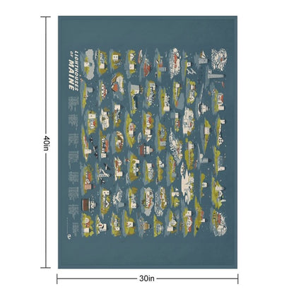 Lighthouses of Maine Gift-ready Throw Blanket