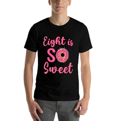 8th Donut Birthday Party Eight Year Old Sweet Girl  Vintage-inspired T-Shirt