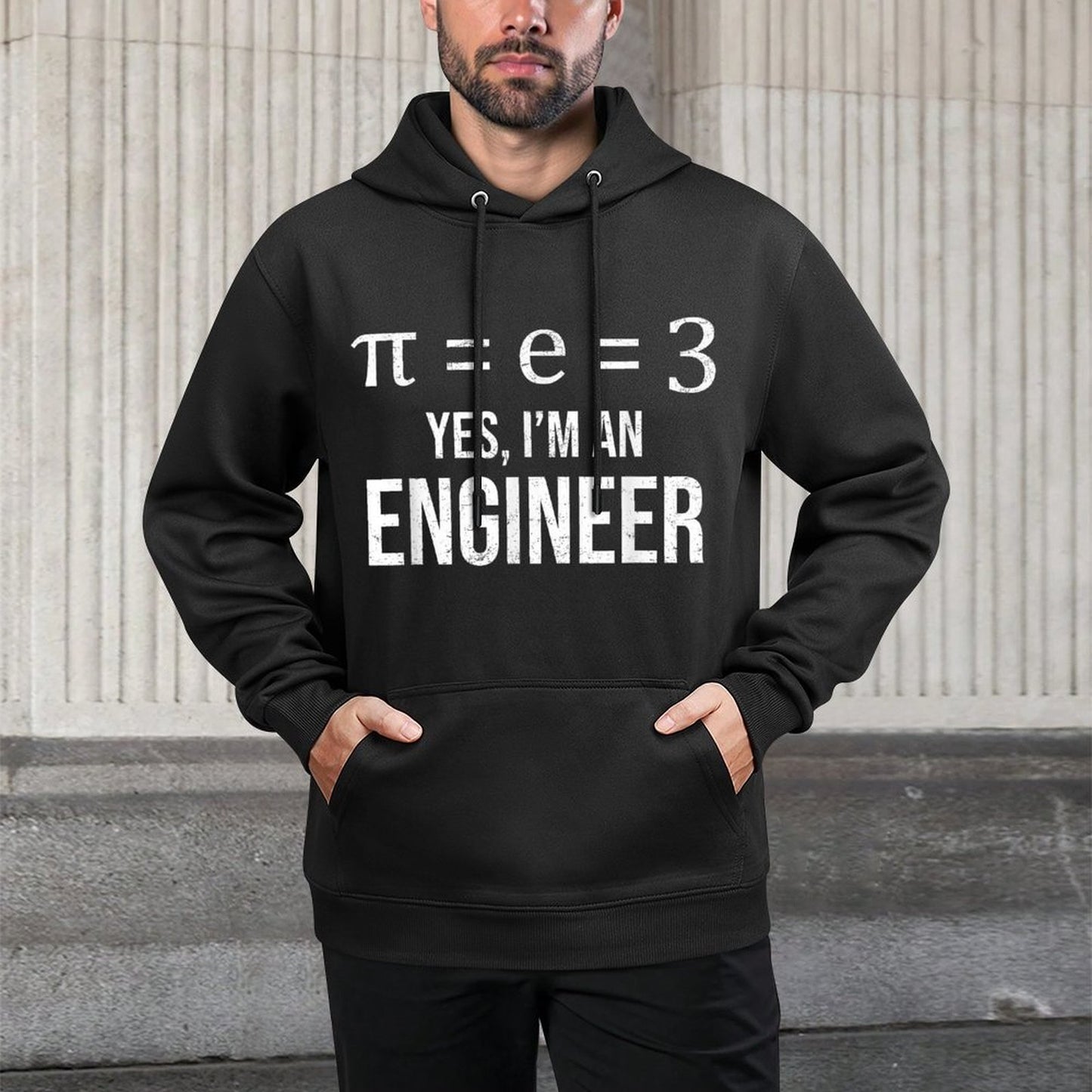 Pi = E = 3 Funny Math Pi Day Engineer Meme Engineering Layering Staple Hoodie