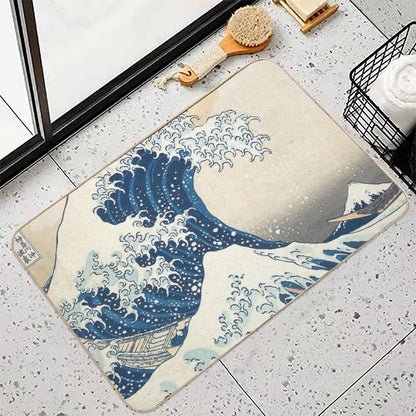 Kanagawa Oki Nami Ura  The Great Wave  Slip-Resistant Bath Mat