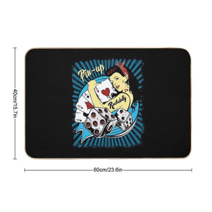 Rockabilly Pin Up Girl Vintage 1950s Sock Hop Rock And Roll  Eco-Friendly Bath Mat