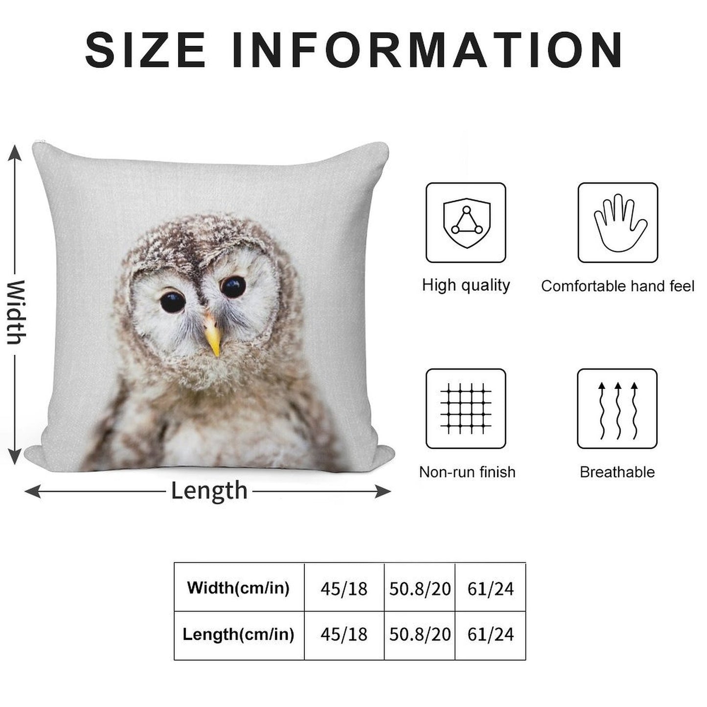 Baby Owl - Colorful Soft Ultra-Soft Texture Throw Pillow