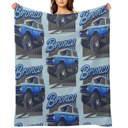 Ford Bronco Truck Classic Ford Bronco Blue Compact Throw Blanket