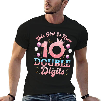 In My Double Digits Era Retro 10 Year Old 10th Birthday Girl  Graphic-printed T-Shirt