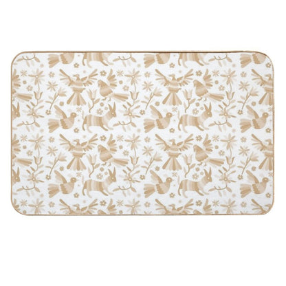 Otomi, Beige Otomi Texture, Neutral Colors, Mexican Otomi, Mexican Art, Light Brown, Mexican Craft, Mexican Folk, Otomi Texture,  Slip-Resistant Bath Mat