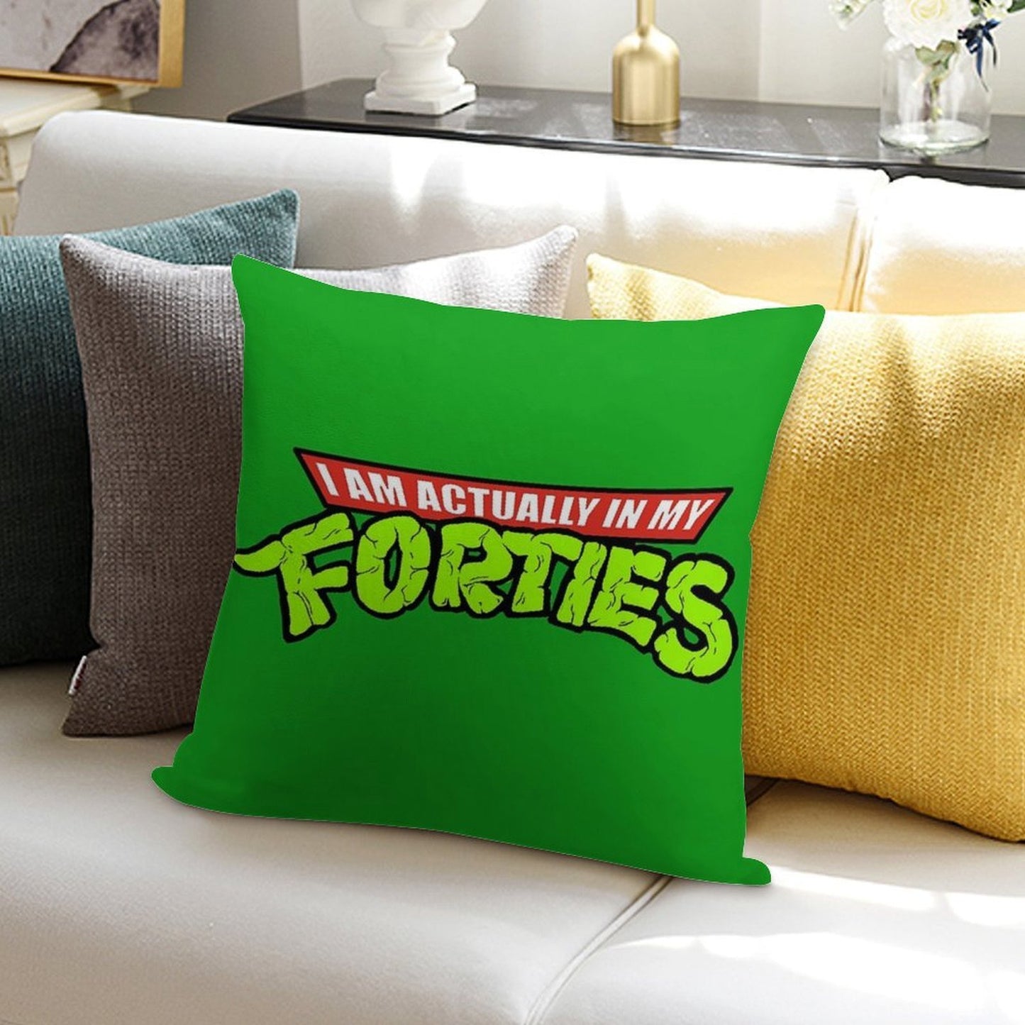Actually in My Forties Soft Skin-Friendly Throw Pillow
