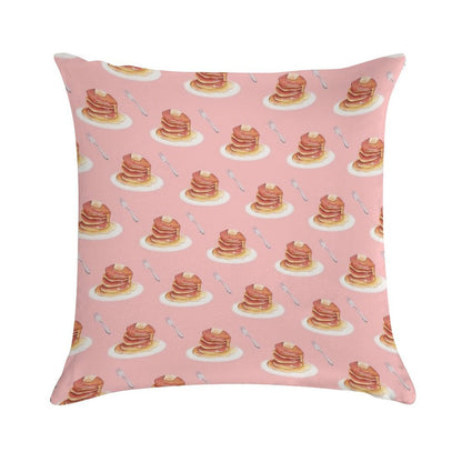 Pancake Pattern Soft Short Plush Fabric Throw Pillow
