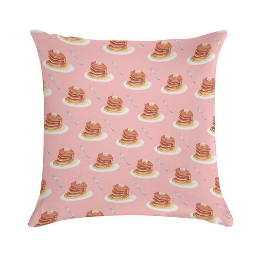 Pancake Pattern Soft Short Plush Fabric Throw Pillow