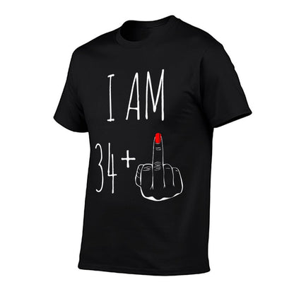 Womens I Am 34 Plus 1 Middle Finger For A 35th Birthday  Trendy Pattern T-Shirt