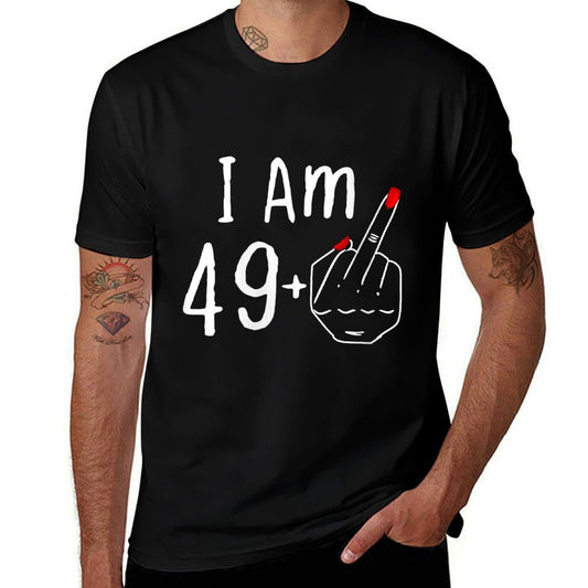 Womens I Am 49 Plus 1 Middle Finger For 50th Birthday Womens Girls  Versatile T-Shirt