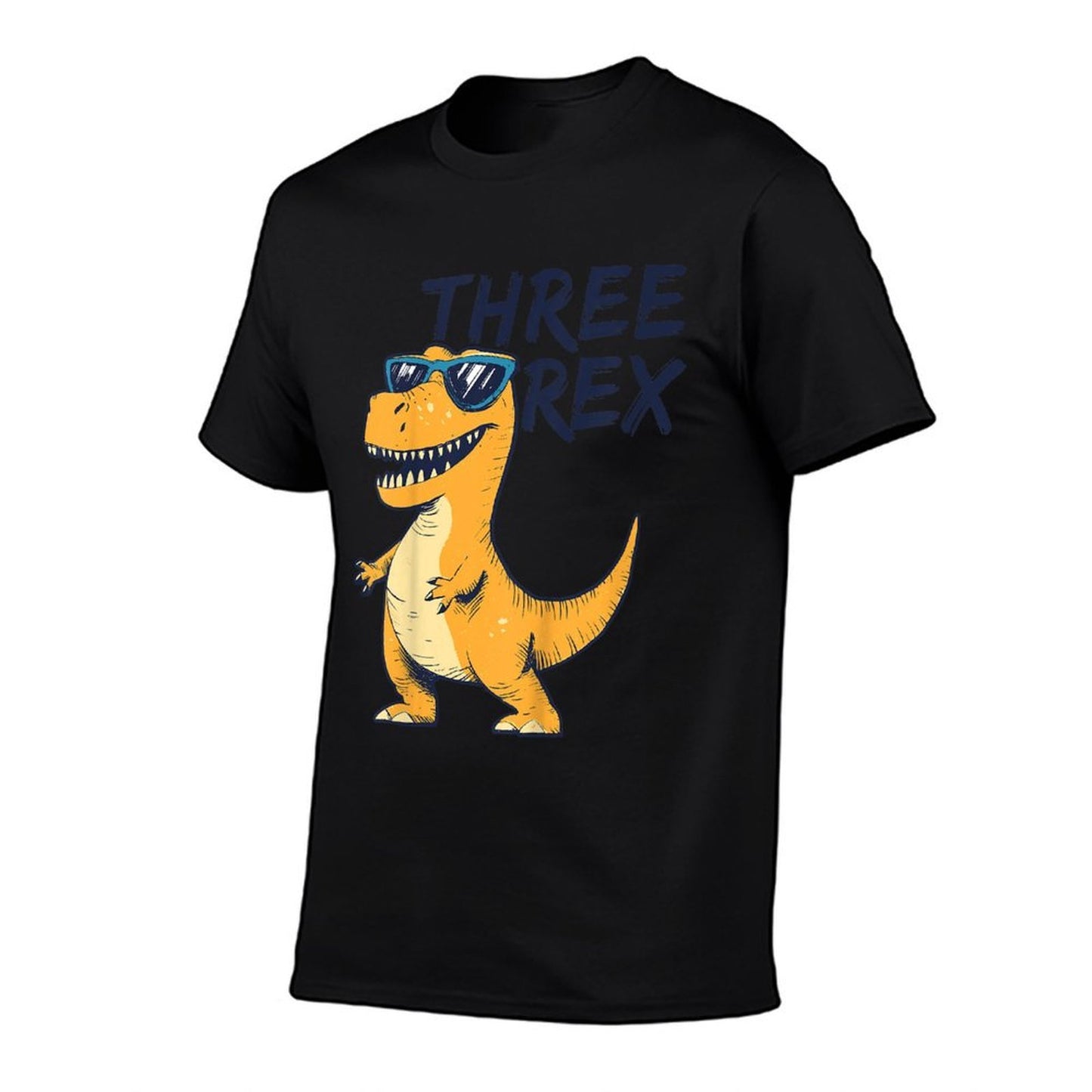 Kids Three Rex 3rd Birthday Gifts Third Dinosaur Boy 3 Years Old  Summer-ready Fabric T-Shirt
