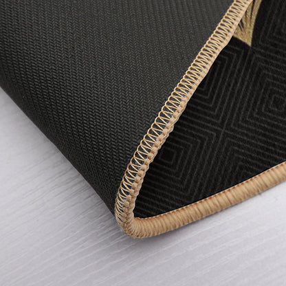 Reims, France Luxueux Black And Gold Hues Art Deco  Stain-Proof Bath Mat