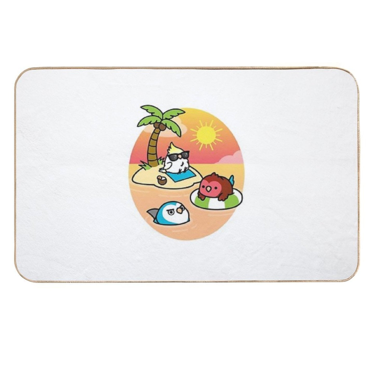 Beach Birds  Slip-Resistant Bath Mat