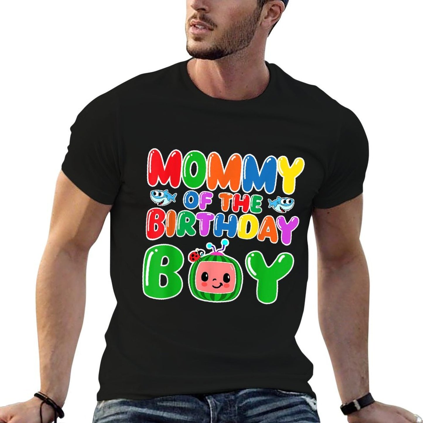 Mommy Of The Birthday Boy Funny Melon Family Party Matching  Trendy Pattern T-Shirt
