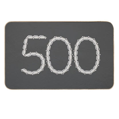 Fiat 500 Sign Made of Classic Fiat 500 Cars  Long-Lasting Bath Mat