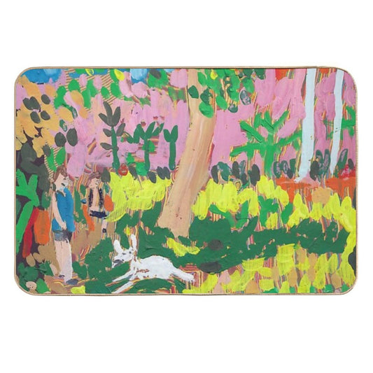 Dog Day in The Park  Easy To Clean Bath Mat