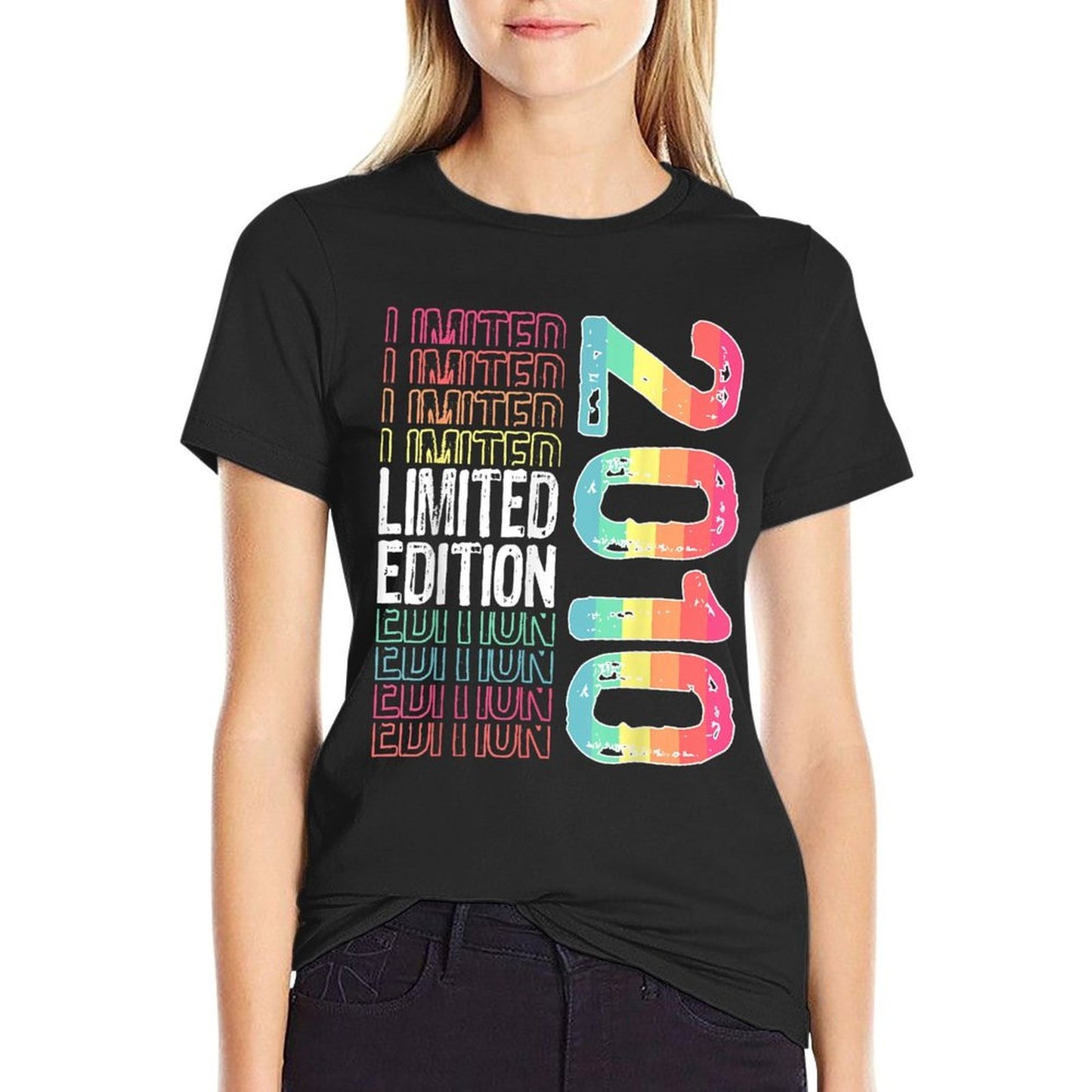 Limited Edition Vintage 2010 Retro Birthday  Oversized Silhouette T-Shirt